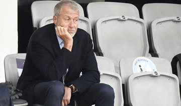 Chelsea soccer club owner Roman Abramovich attends the UEFA Women's Champions League final soccer match in Gothenburg, Sweden on Sunday, May 16, 2021. (AP)
