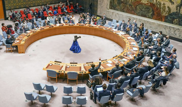 United Nations Security Council vote on a resolution during a meeting on Russian invasion of the Ukraine, Friday Feb. 25, 2022 at U.N. headquarters. (AP)
