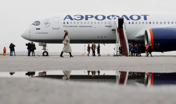 A view shows the first Airbus A350-900 aircraft of Russia's flagship airline Aeroflot during a media presentation at Sheremetyevo International Airport outside Moscow. (REUTERS file photo)