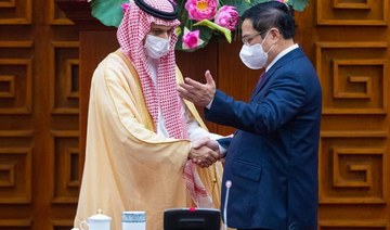 Vietnam’s Prime Minister Pham Minh Chinh receives Saudi Foreign Minister Prince Faisal bin Farhan in Hanoi. (SPA)