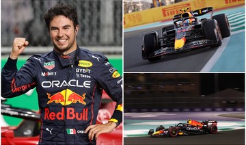 Sergio Perez secured his first pole position in Formula One in Jeddah on Saturday for the Saudi Arabian Grand Prix. (AFP/Reuters)