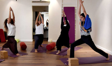 Saudi women practice yoga at a studio in the western Saudi Arabian city of Jeddah. (AFP file photo)