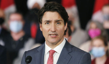 Canada's Prime Minister Justin Trudeau announces new gun control legislation in Ottawa, Ontario, on Monday, May 30, 2022. (AP)