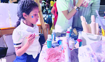 Jeddah Season’s Saturday market allows children and young people to try pottery, painting and various arts and crafts. (AN photo