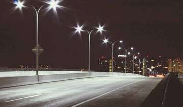 Saudi street lights replaced with energy-saving LED lights. (Supplied)
