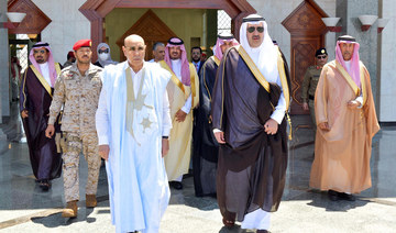 Madinah Gov. Prince Faisal bin Salman receives Mauritanian President Mohamed Ould Ghazouani. (SPA)