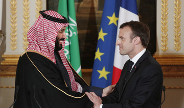 Crown Prince Mohammed bin Salman and French President Emmanuel Macron. (AFP file photo)