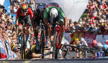 Roglic crashes in Vuelta sprint gamble as Pedersen wins stage