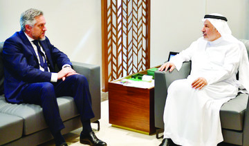 Dr. Abdullah Al-Rabeeah meets with Patrick Simonet in Riyadh. (Supplied)