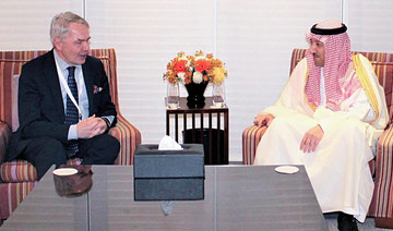 Waleed Al-Khuraiji meets with Pekka Haavisto in Bahrain. (Supplied)
