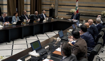 Lebanese caretaker Prime Minister Najib Mikati, center right, heads the cabinet meeting in Beirut, Lebanon, Wednesday, Jan. 18.