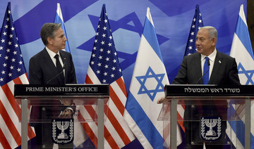 U.S. Secretary of State Anthony Blinken and Israeli Prime Minister Benjamin Netanyahu make statements to the media