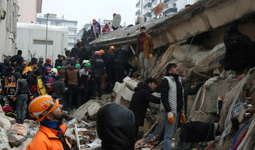 Rescuers search for survivors under the rubble following an earthquake in Diyarbakir, Turkey February 6, 2023. (Reuters)
