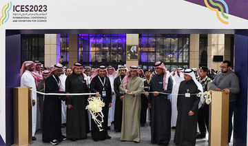 King Saud University President Badran Al-Omar inaugurates the International Conference and Exhibition for Science in Riyadh. 