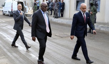 Abdoulaye Bathily (C), UN Special Representative for Libya and Head of the United Nations Support Mission in Libya. (AFP)