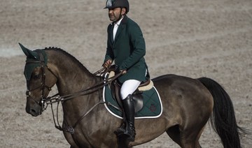 Saudi Arabian Olympic equestrian Ramzy Al-Dohami in action during a previous Asian Games tournament