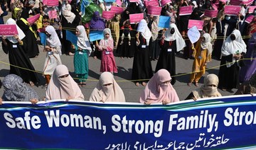 Thousands of women rally in Pakistan despite legal hurdles