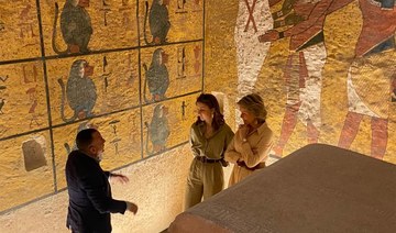 Queen Mathilde of Belgium visits King Tutankhamun’s tomb