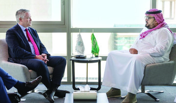 Faisal bin Fadhel Al-Ibrahim holds talks with Mathias Cormann. (Supplied)