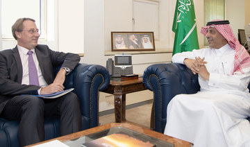 Dr. Abdulrahman Al-Rassi meets with Ludovic Pouille in Riyadh. (Supplied)