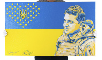 Boston auction of signed Zelensky painting to help Ukraine