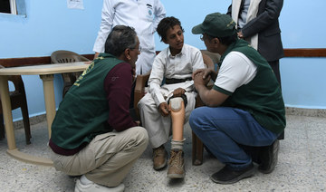 Besides removing Houthi mines, Saudi Arabia provides prosthetic services