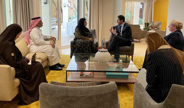 Dr. Hala Al-Tuwaijri holds talks with Wopke Hoekstra in Riyadh. (SPA)