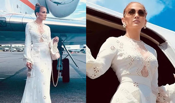 US superstar Jennifer Lopez tours wearing Elie Saab
