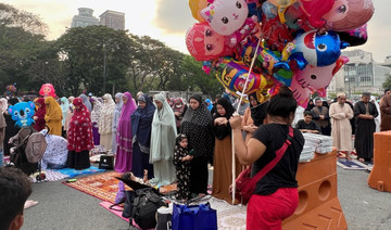 Filipino Muslims gather for Eid Al-Fitr prayers at the Quirino Grandstand in Manila in observance on April 22, 2023. (AN Photo)