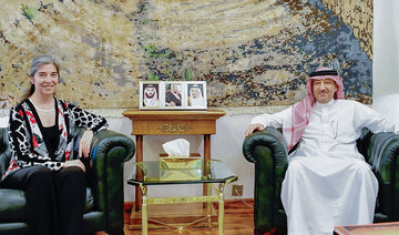 Waleed Elkhereiji receives Gwyneth Kutz in Riyadh. (Supplied)