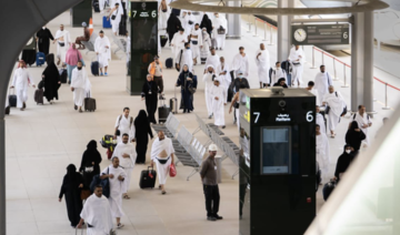 Pilgrims arrive in Makkah on the Haramain High-Speed Railway. (File/@haramainrailway)