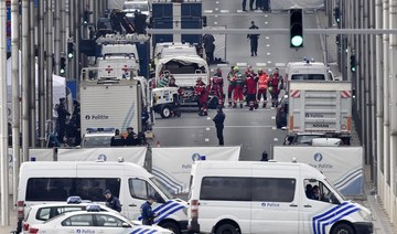 Police and rescue teams are pictured outside the metro station Maelbeek after a terrorist attack in Brussels. (File/AP)