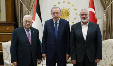 Erdogan meets Palestinian president, Hamas leader in Ankara