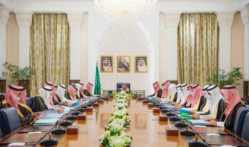 Saudi Arabia’s King Salman chairs the Cabinet meeting in NEOM on Tuesday. (SPA)