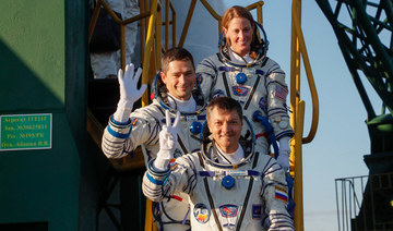Two Russians, American reach space station