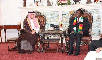 Zimbabwe’s President Emmerson Mnangagwa recieves Saudi Minister of State for Foreign Affairs Adel Al-Jubeir in Harare on Monday.