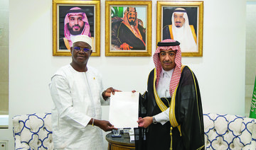 Abdulmajeed Al-Samary receives Boukary Savadogo in Riyadh. (Supplied)