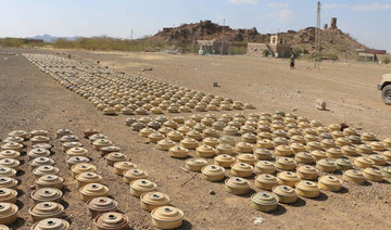 Saudi project clears 1,046 Houthi mines in Yemen in a week