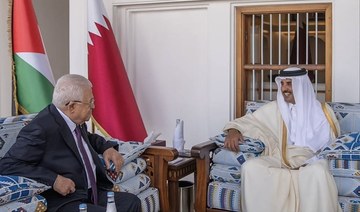Palestinian president discusses latest Gaza developments with Qatari emir in Doha