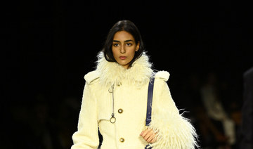 Model Nora Attal shows off winter fashion on the Burberry runway