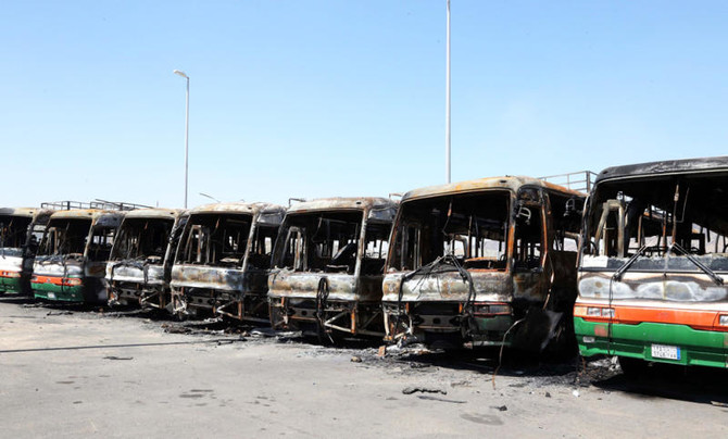 Saudi Binladin workers burn company buses in Makkah
