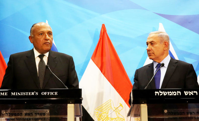 Egypt’s FM pushes for 2-state solution in rare visit to Israel
