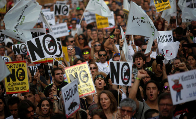 Thousands rally in Madrid to demand bullfighting ban