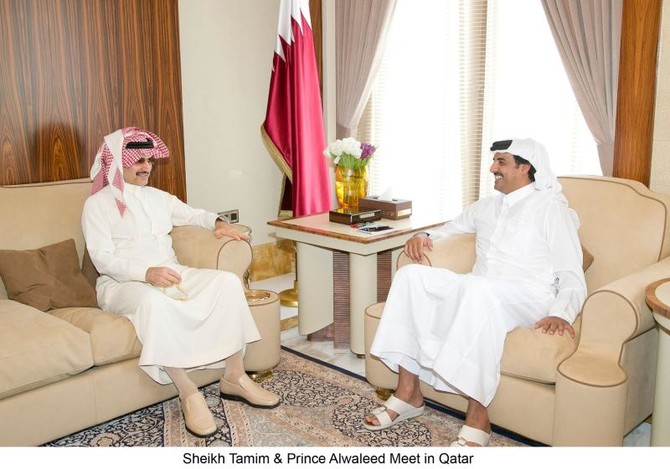 Sheikh Tamim, Alwaleed discuss investment issues
