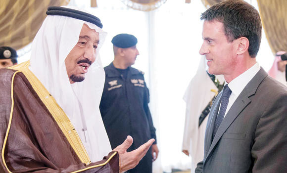 King Salman, French premier review ties