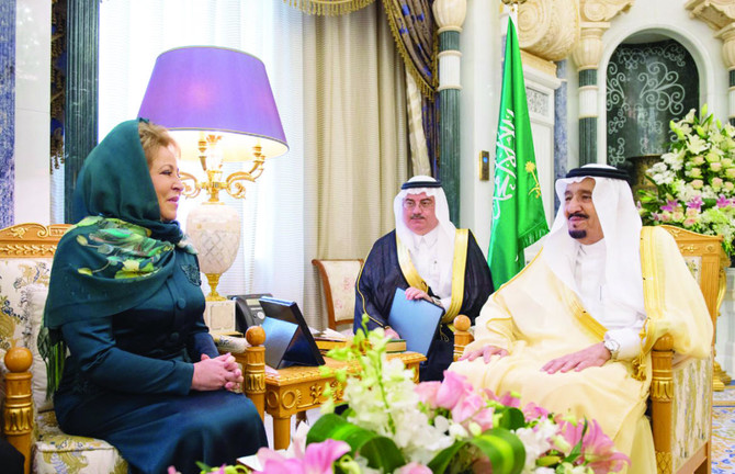 King Salman holds talks with Russian Parliament speaker