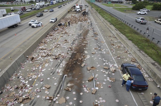 It’s Not Delivery. It’s DiGiorno Pizza spilled on interstate