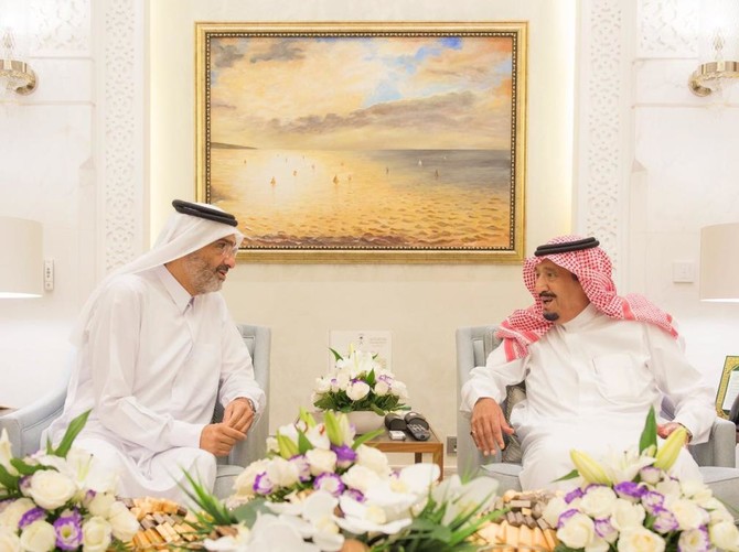 Saudi King Salman, Qatar’s Sheikh Abdullah Al Thani discuss opening of Salwa border for Hajj pilgrims