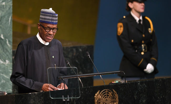 Nigerian president denounces Biafran separatists, corruption
