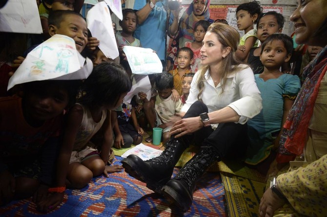 Jordans Queen Rania Visited Rohingya Refugee Camps Arab News